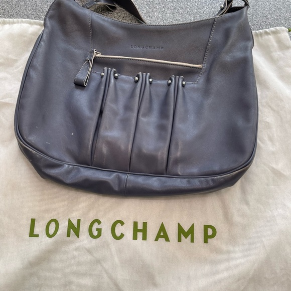COPY - Blue Leather Longchamp Purse - Picture 1 of 10